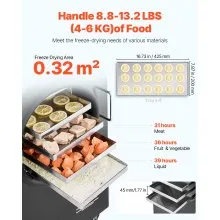 Vacuum Freeze Dryer 4-Layer Fruit Vegetable Freeze Drying Machine w/ Pump Black