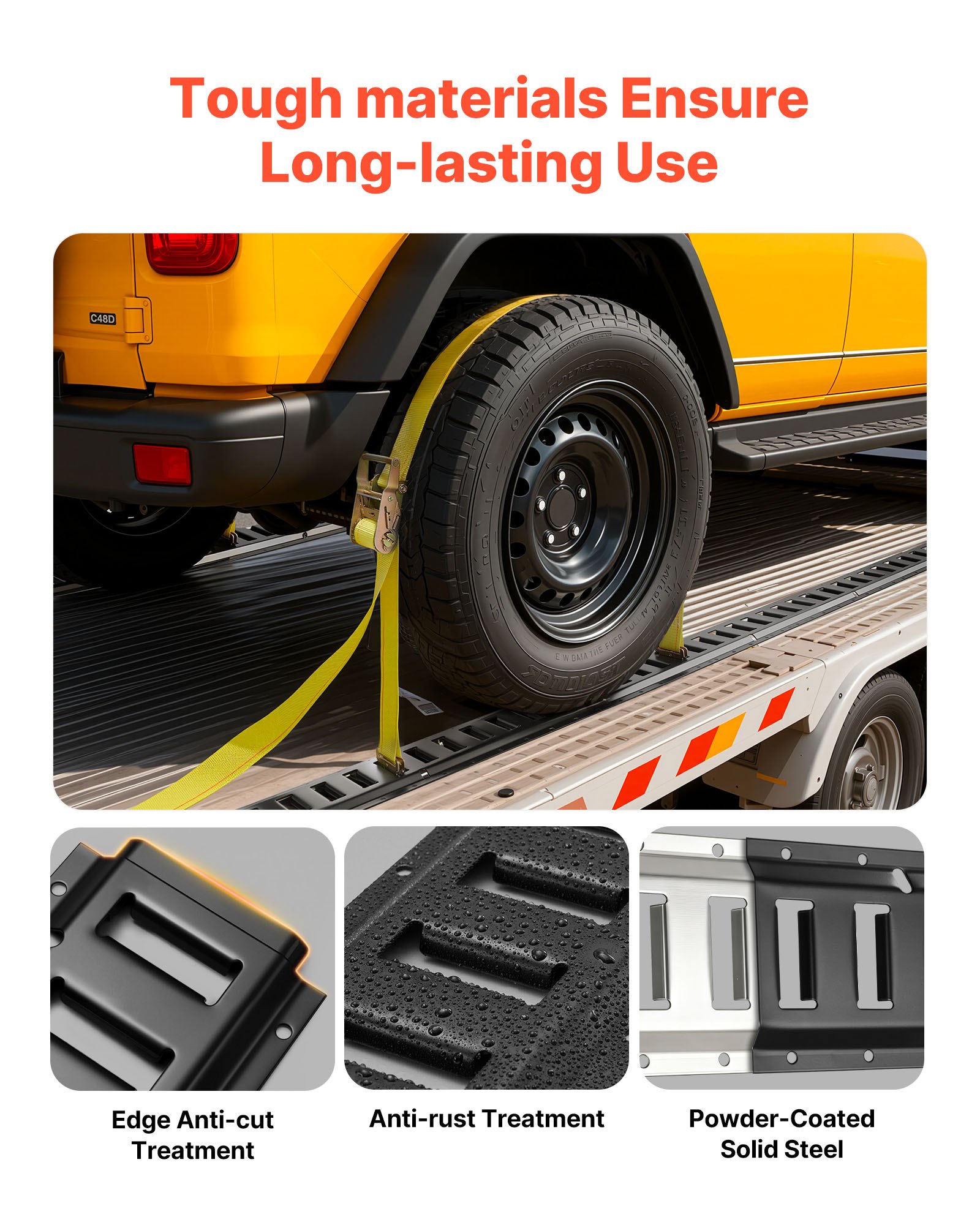 VEVOR E-Track Tie-Down Rail Kit, 6 Pack 5 ft E Track Rails, 26 Pcs Includes 2 Ratchet Straps & 6 O-Rings & 6 Tie-Offs with D-Ring & 12 End Caps, Fit for Garages Vans Trailers Motorcycles