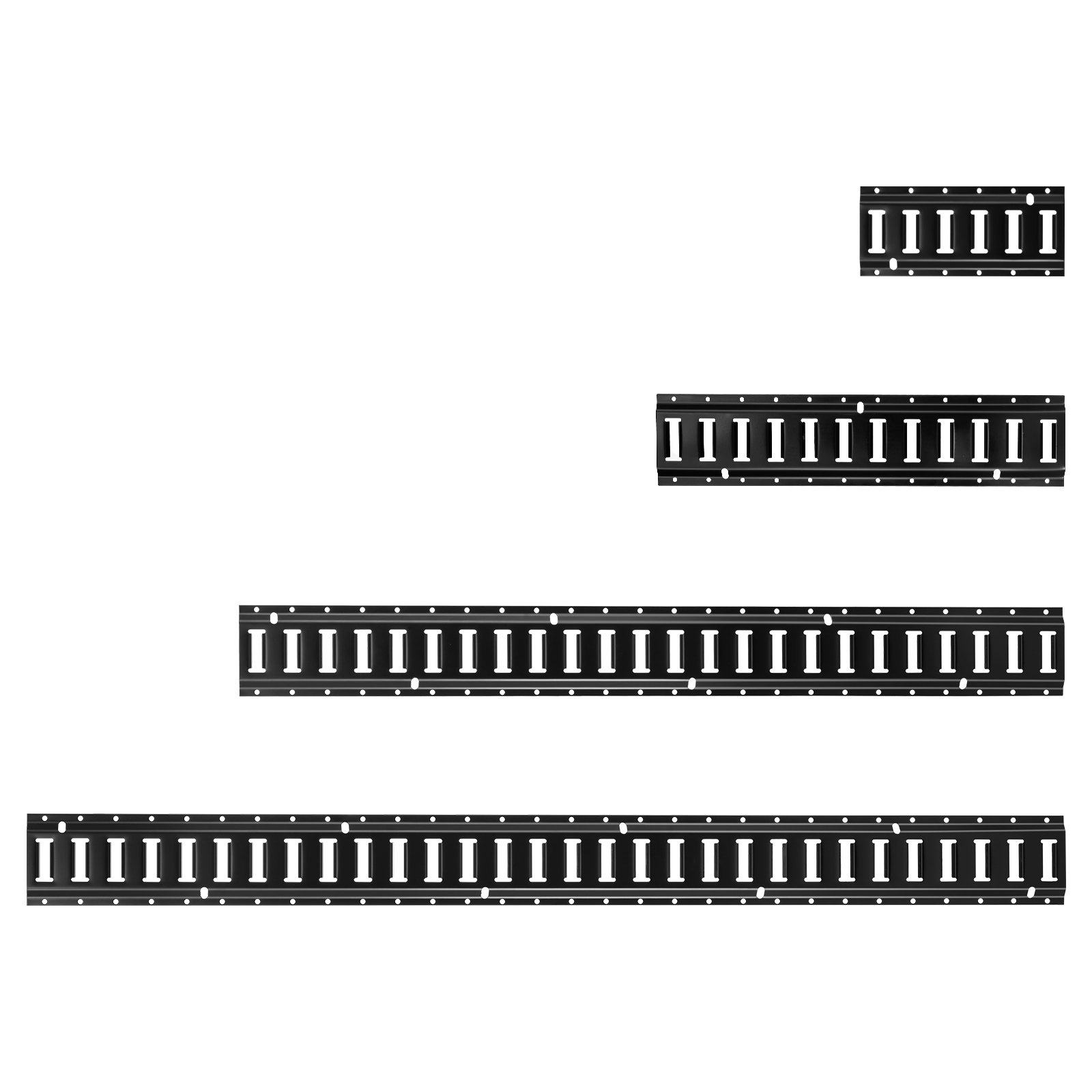 VEVOR E-Track Tie-Down Rail Kit, 8 Pack (1.5m+1.2m+0.6m+0.3m) E Track Rails, 36 Pcs Includes 2 Ratchet Straps & 8 O-Rings & 8 Tie-Offs with D-Ring & 2 Single Slots & 16 End Caps, Fit for Vans Trailers