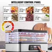 VEVOR Food Dehydrator Machine, 5-Tray Fruit Dehydrator, 300W Electric Food Dryer w/ Digital Adjustable Timer & Temperature for Jerky, Herb, Meat, Beef, Fruit, Dog Treats and Vegetables, ETL Listed