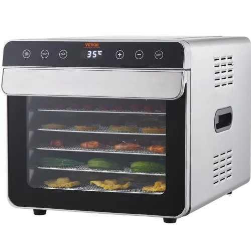 VEVOR Food Dehydrator Machine, 700W Electric Food Dehydrator With Digital Timer and Temperature Control, 6 Stainless Steel Trays Food Dehydrated Dryer for Jerky, Herb, Meat, Beef, Fruit ETL Listed