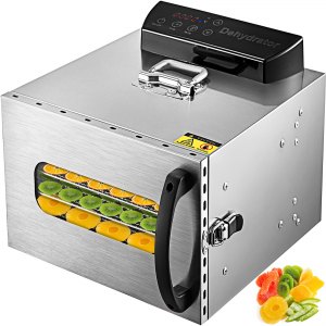 SENDRY Food Dehydrator with 6 Stainless Steel Trays, LED Touch Control  Design Adjustable 158°F Temperature and 72H Timer, Food Dryer Machine for