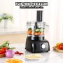 VEVOR Food Processor, 7-Cup Vegetable Chopper for Chopping, Mixing, Slicing, and Kneading Dough, 350 Watts Stainless Steel Blade Professional Electric Food Chopper, Easy Assembly & Clean, Black