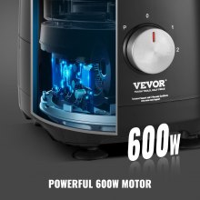 VEVOR Food Processor, 9-Cup Vegetable Chopper for Chopping, Slicing, Shredding, Puree, and Kneading, 600 Watts Stainless Steel Blade Professional Electric Food Chopper, Easy Assembly & Clean, Black