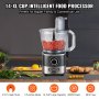 VEVOR Food Processor, 14-Cup Vegetable Chopper for Chopping, Mixing, Slicing, Puree, and Kneading Dough, 650 Watt Stainless Steel Blade Professional Electric Food Chopper, Easy Assembly & Clean, Gray