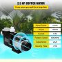 VEVOR Pompe de filtre de piscine 2,5 HP, pompe de piscine enterrée 1850 W, pompe de piscine 148 GPM, filtre à vitesse unique pour la circulation de l'eau du spa hors sol pour piscine, baignoire