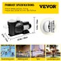 VEVOR pool pump dimensions and specs with applications for swimming, bathing, spa, and landscape pools.