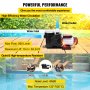 VEVOR Swimming Pool Filter Pump 2.5HP, Inground Swimming Pool Pump 1850W, Swimming Pool Pump 148GPM, Single Speed Filter for Spa Water Circulation Above Ground Apply Swimming Pool, Bathtub