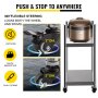 VEVOR Rice Warmer Stand 14" x 14" Restaurant Equipment Stand All Stainless Steel Sushi Warmer Stand Two Undershelf Commercial Kitchen Equipment Stand Rice Warmer Commercial with Wheels and Two Brakes
