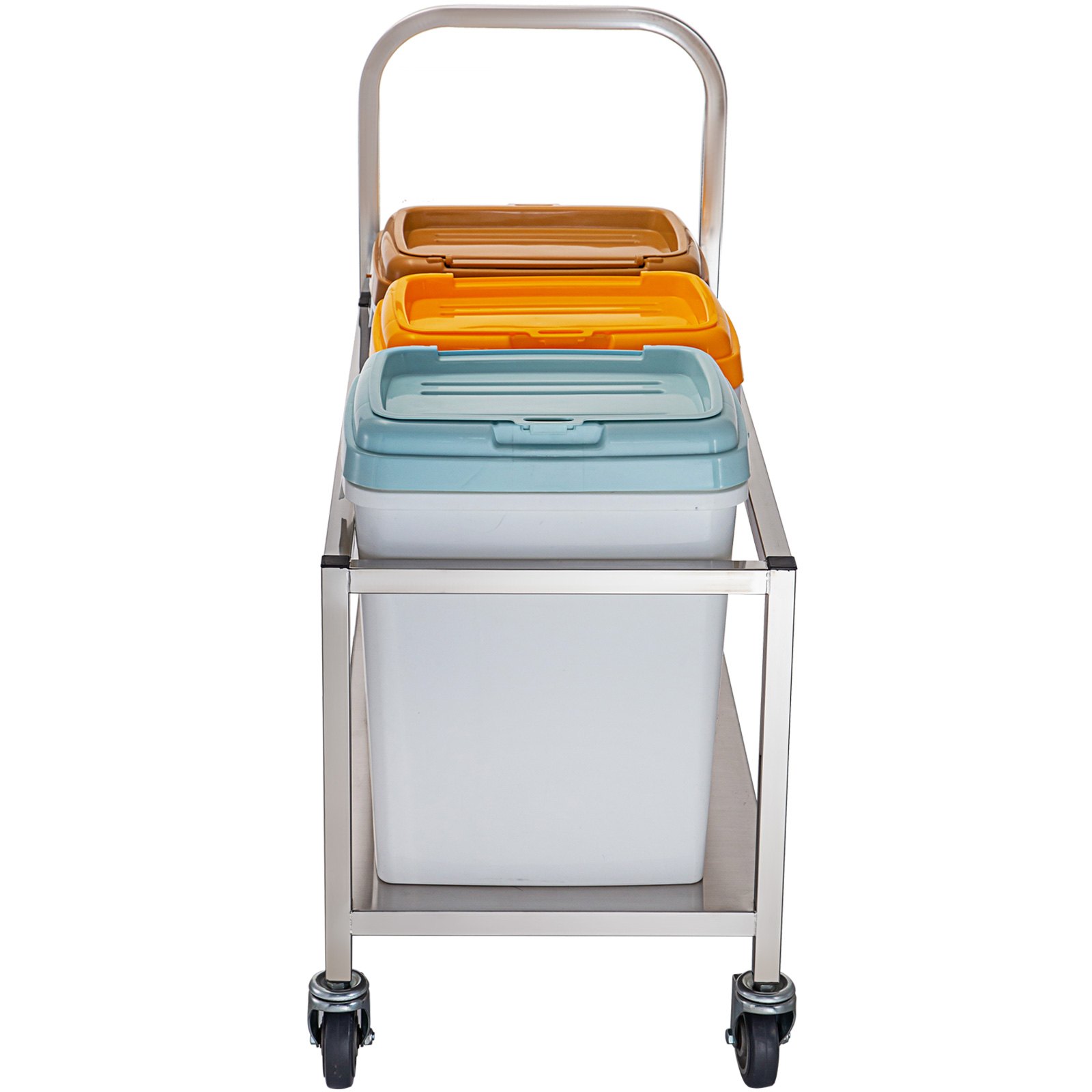 VEVOR Triple Ingredient Bin Cart Ingredient Storage Bin 3 x 33 L Rice Bin