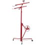 VEVOR 11ft Drywall Lift, Heavy-Duty 150 lbs Sheetrock Hoist with Adjustable Telescoping Arm, Lockable Wheels, Drywall Lifter Panel Jack Hoist Tools Ideal for Ceiling & Wall Installation (Red)