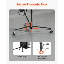 11ft Drywall Lift 150 lbs Sheetrock Hoist Adjustable Arm Lockable Wheels Black