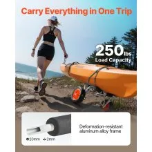 Kayak Cart 250 lbs Foldable Canoe Carrier with 10-inch Solid Rubber Tires