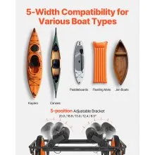 Kayak Cart 330 lbs Detachable Canoe Carrierwith 15-inch Solid Rubber Tires