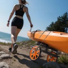 Kayak Cart 330 lbs Detachable Canoe Carrierwith 15-inch Solid Rubber Tires