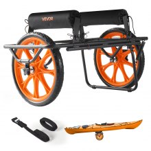 Kayak Cart 330 lbs Detachable Canoe Carrierwith 15-inch Solid Rubber Tires