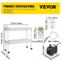 VEVOR Hydroponics Growing System, 54 Sites 6 Food-Grade PVC-U Pipes, 2 Layers Indoor Planting Kit with Water Pump, Timer, Nest Basket, Sponge for Fruits, Vegetables, Herb, White