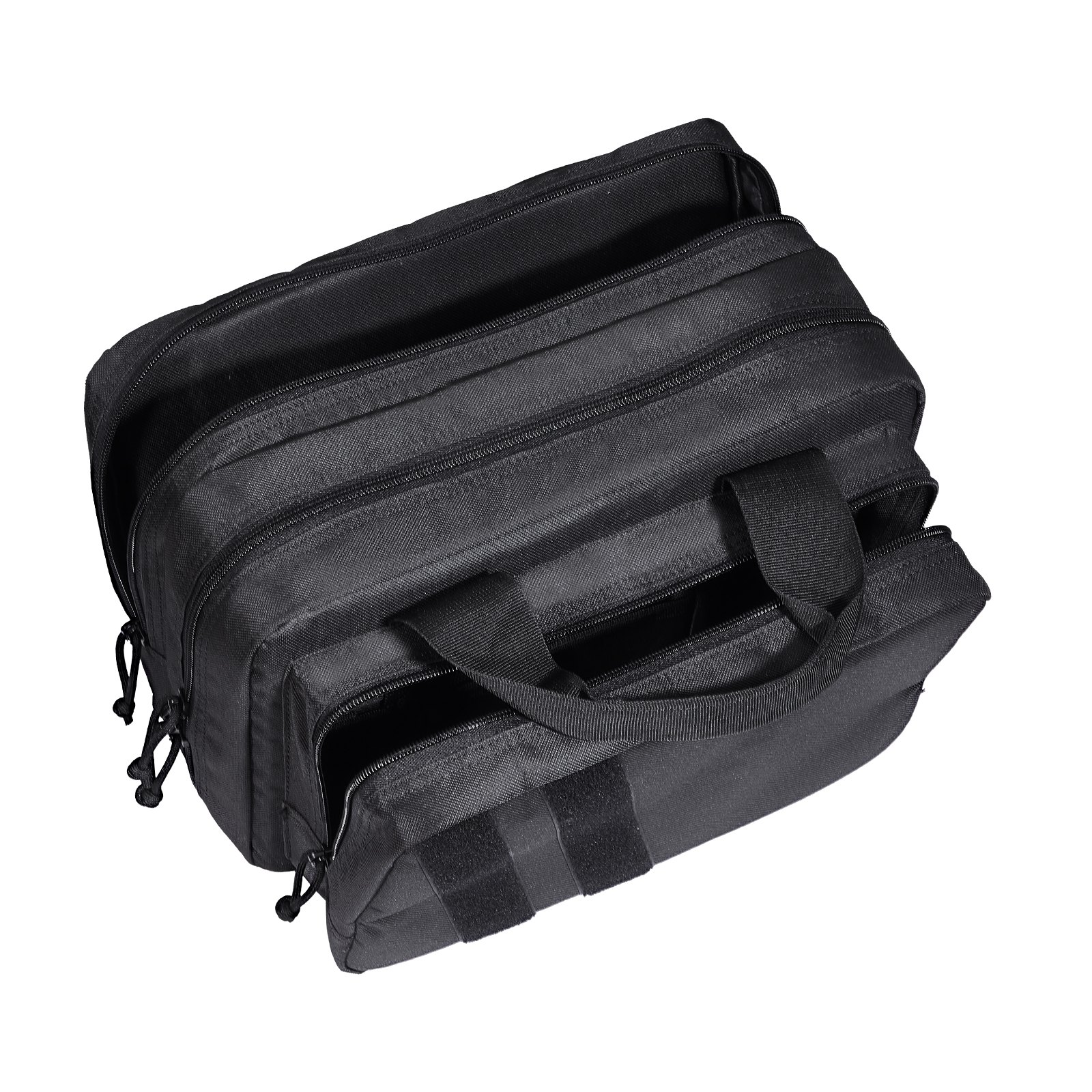 VEVOR Range Bag for 2 Pistols, Tactical Gun Bag with 2 Built-in Removable Pistol Bags & 6 Detachable Magazines, Gun Range Bag for Outdoor Hunting Shooting, Lockable Carrying Handgun Bag Case, Black
