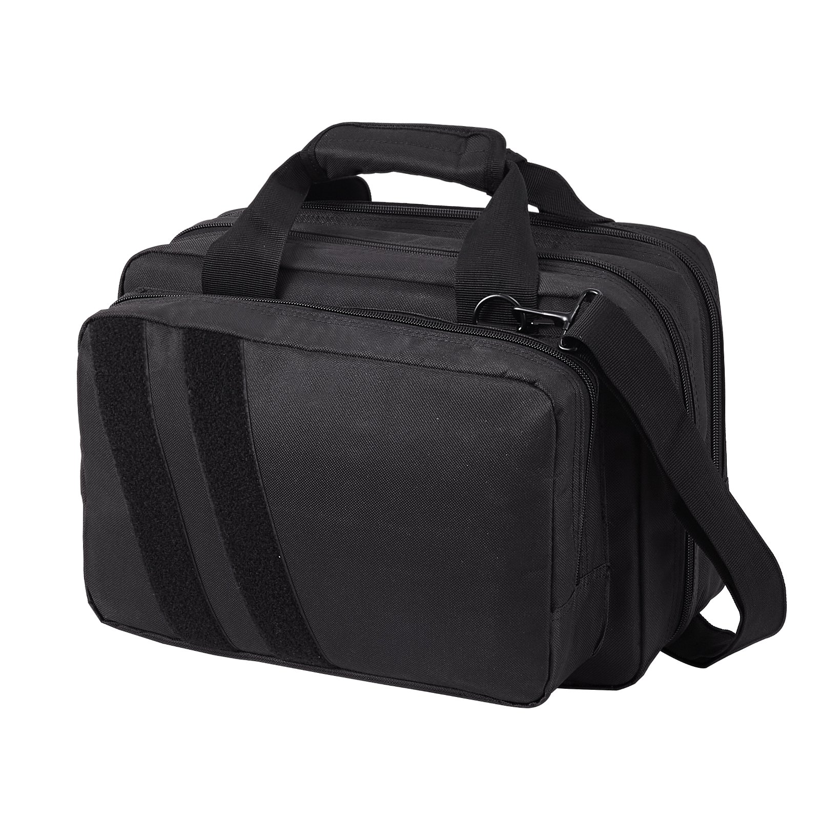 VEVOR Range Bag for 2 Pistols, Tactical Gun Bag with 2 Built-in Removable Pistol Bags & 6 Detachable Magazines, Gun Range Bag for Outdoor Hunting Shooting, Lockable Carrying Handgun Bag Case, Black