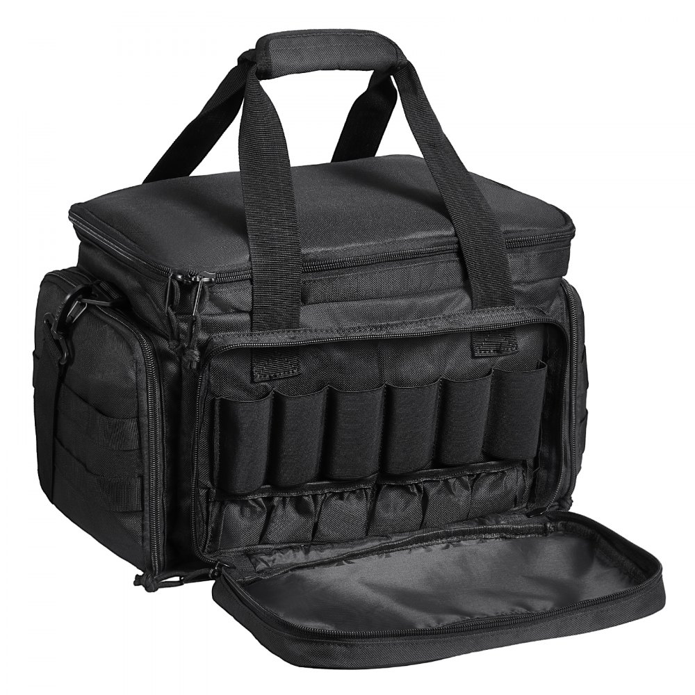 VEVOR Range Bag for 4 Pistols Tactical Gun Range Bag Single Shoulder Strip Svart