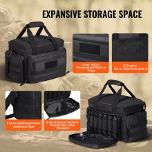 VEVOR Soft Pistol Case for 4 Pistols Handgun Bag Outdoor Hunting Shooting Black