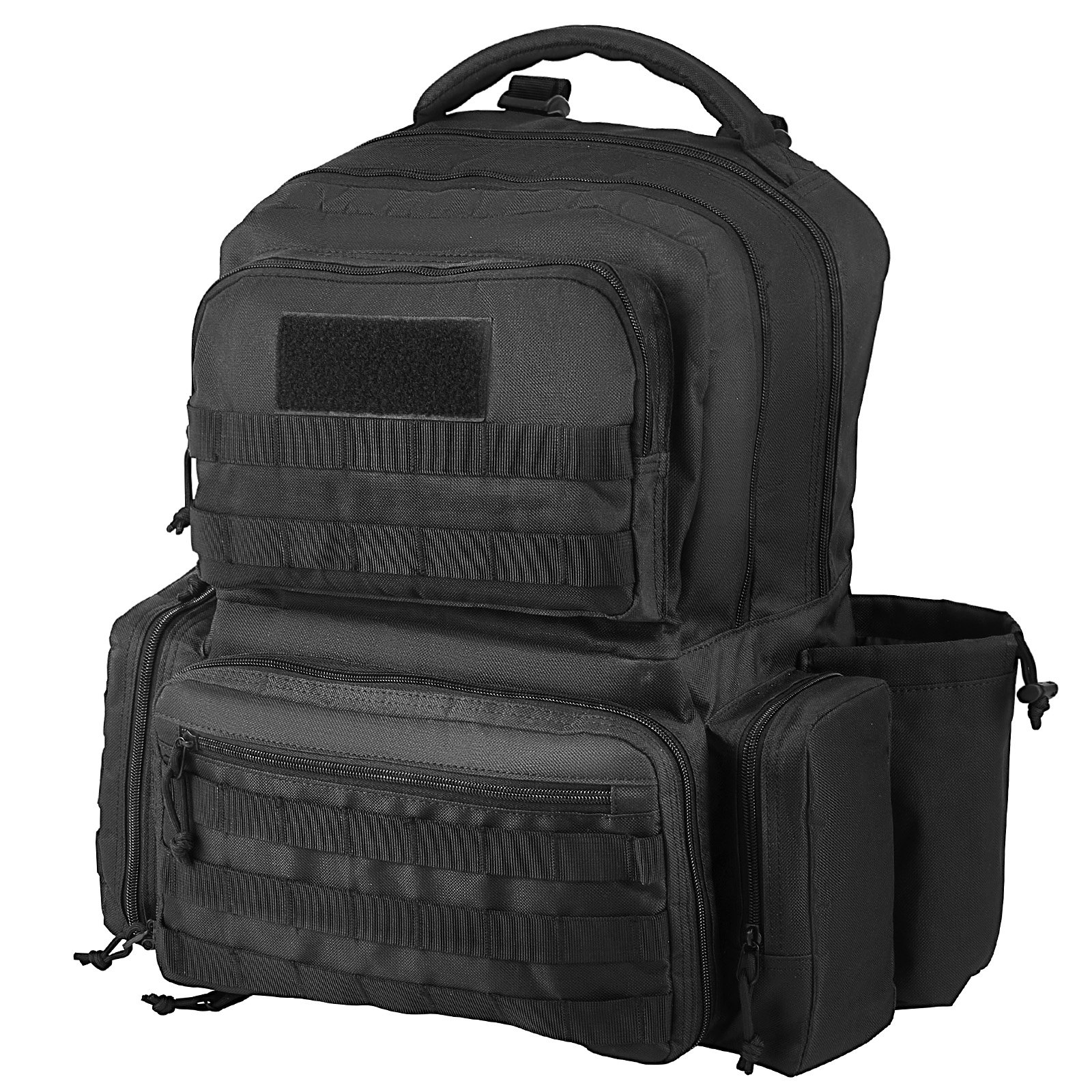 VEVOR Tactical Range Backpack for 6 Pistols, Gun Backpack with 6 Independent Pistol Bags & 10 Magazines, Pistol Backpack for Outdoor Hunting Shooting, Range Bag for Handguns Lockable Zipper, Black