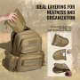 Σακίδιο πλάτης VEVOR Tactical Range για 6 Pistols Gun Backpack Καφέ