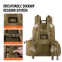 VEVOR Tactical Range Backpack for 6 Pistols Gun Backpack Brown