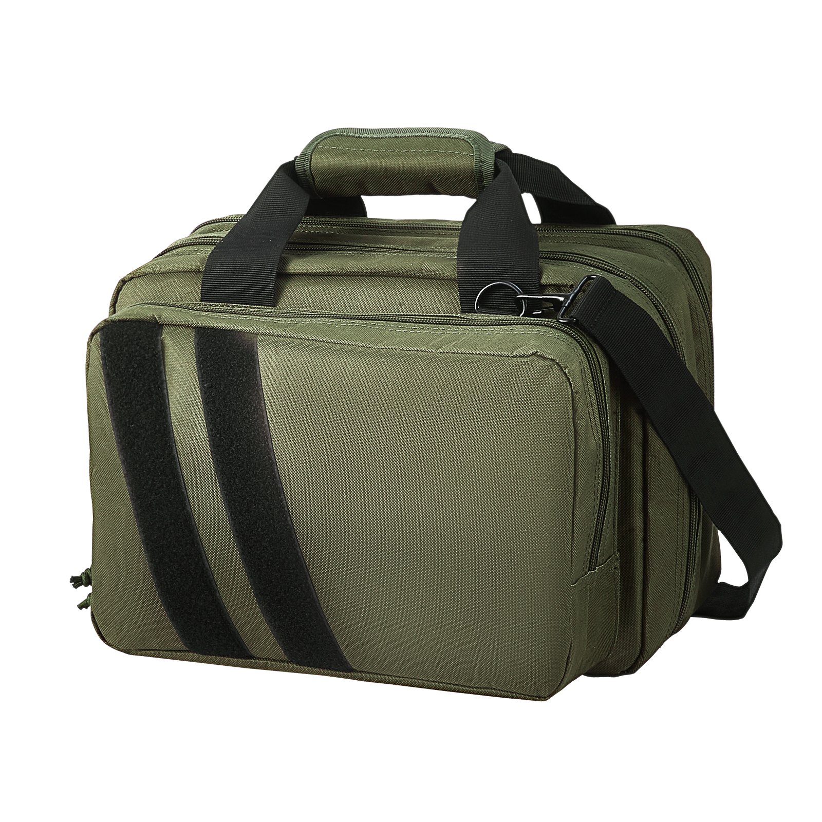 VEVOR Range Bag for 2 Pistols, Tactical Gun Bag with 2 Built-in Removable Pistol Bags & 6 Detachable Magazines, Gun Range Bag for Outdoor Hunting Shooting, Lockable Carrying Handgun Bag Case, Green