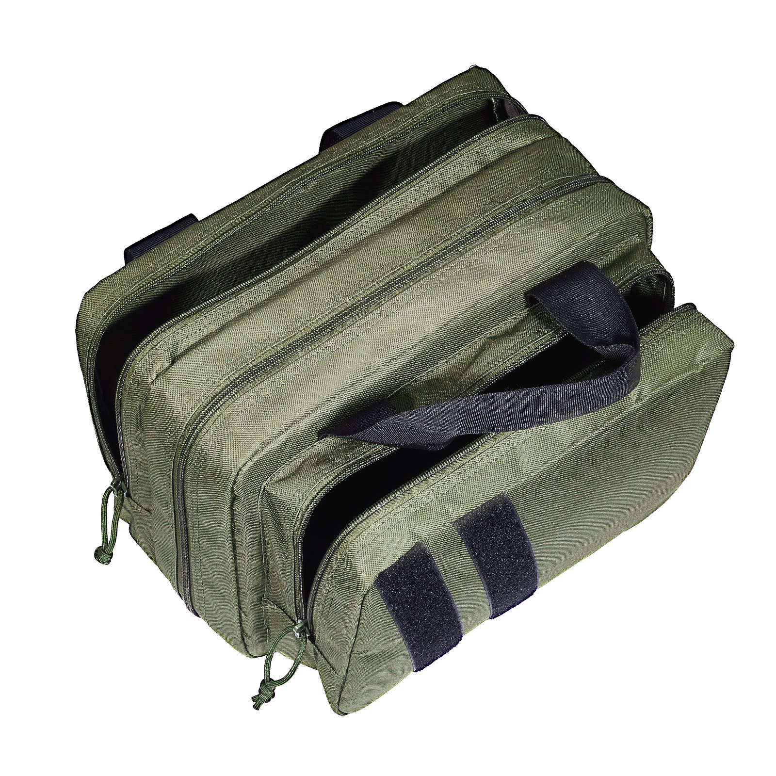 VEVOR Range Bag for 2 Pistols, Tactical Gun Bag with 2 Built-in Removable Pistol Bags & 6 Detachable Magazines, Gun Range Bag for Outdoor Hunting Shooting, Lockable Carrying Handgun Bag Case, Green