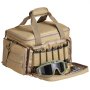 VEVOR Range Bag for 4 Pistols, Tactical Gun Range Bag with 3 Detachable Baffles & 6 Magazines, Firearm Shooting Handgun Bag for Outdoor Hunting Shooting Pistol Bag with Single Shoulder Strip, Brown