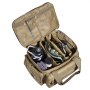 VEVOR Range Bag for 4 Pistols, Tactical Gun Range Bag with 3 Detachable Baffles & 6 Magazines, Firearm Shooting Handgun Bag for Outdoor Hunting Shooting Pistol Bag with Single Shoulder Strip, Brown