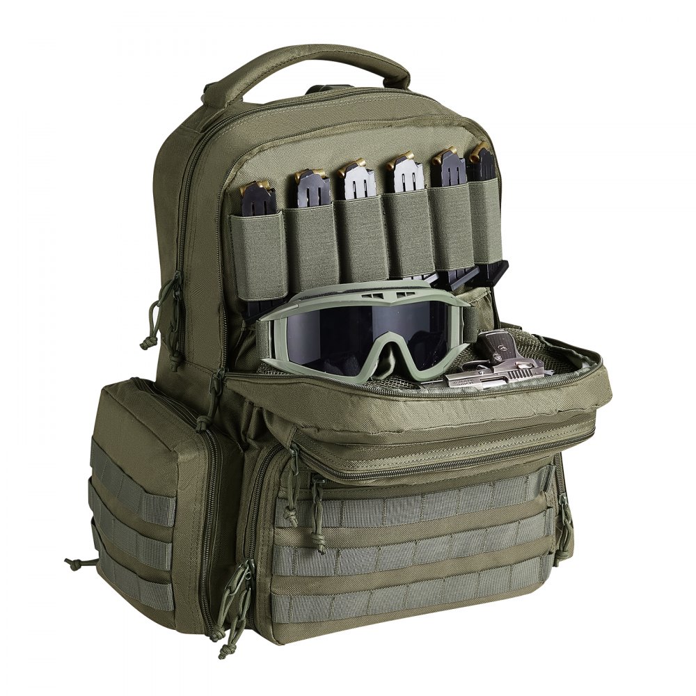 VEVOR Tactical Range Backpack for 6 Pistols Gun Backpack Green,Range ...
