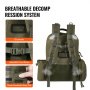 VEVOR Tactical Range Backpack for 6 Pistols, Gun Backpack with 6 Independent Pistol Bags & 10 Magazines, Pistol Backpack for Outdoor Hunting Shooting, Range Bag for Handguns Lockable Zipper,  Green