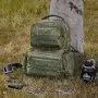 Taktický batoh VEVOR na 6 pistolí, batoh na zbraň se 6 nezávislými brašnami na pistole a 10 zásobníky, pistolový batoh pro venkovní loveckou střelbu, brašna na střelnici pro pistole s uzamykatelným zipem, zelený