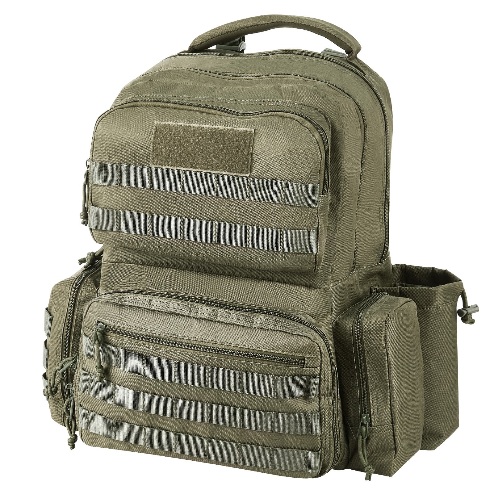 VEVOR Tactical Range Backpack for 6 Pistols, Gun Backpack with 6 Independent Pistol Bags & 10 Magazines, Pistol Backpack for Outdoor Hunting Shooting, Range Bag for Handguns Lockable Zipper,  Green