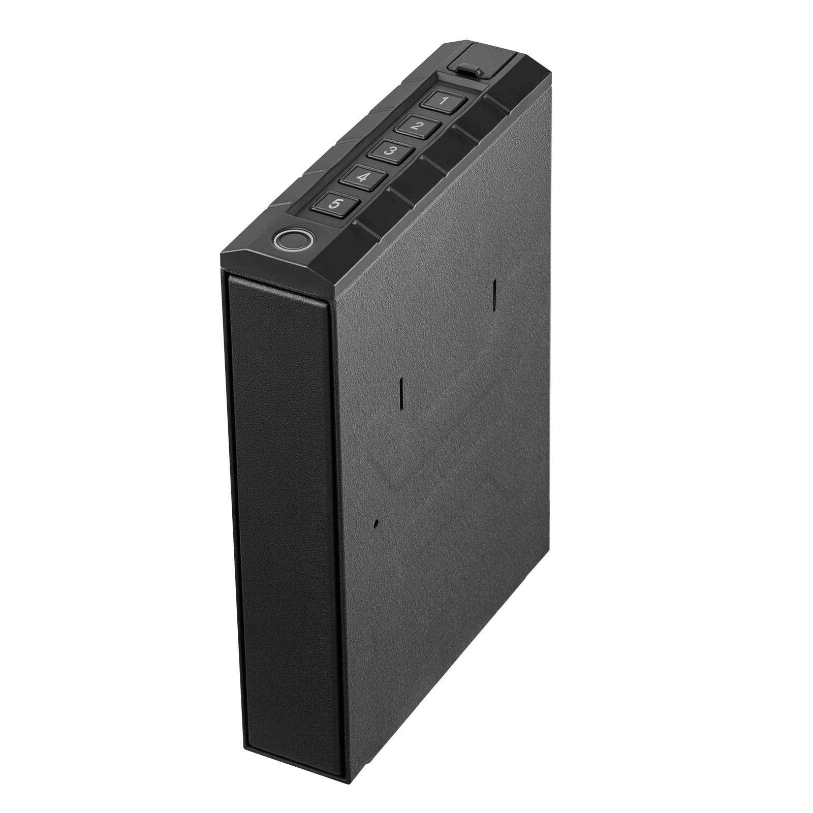 VEVOR Gun Safe, Slider Handgun Gun Safe with Fingerprint/Password/Key, 3-Way Quick Access Firearm Case Box with Lighting for 1 Pistol & Magazine, Mounted Pistol Gun Box for Nightstand Bedside Desk Car
