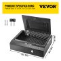 VEVOR Gun Safe, Q235 Steel Pistol Safe, 3-Way Quick Access Firearm Case Box, 4L Gun Box, Advanced Biometric Technology Travel Gun Safe, Portable Design Safe for Pistol, Handgun, Cash, Jewelry, Watch