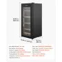 VEVOR 32 Bottle Wine Fridge, Freestanding Wine Cooler Refrigerator, Dual Zone Cooler, 41℉ to 65℉ Adjustable Temp Mini Cellar, Glass Door, For Home Office Bar, Red White Champagne or Sparkling Wines