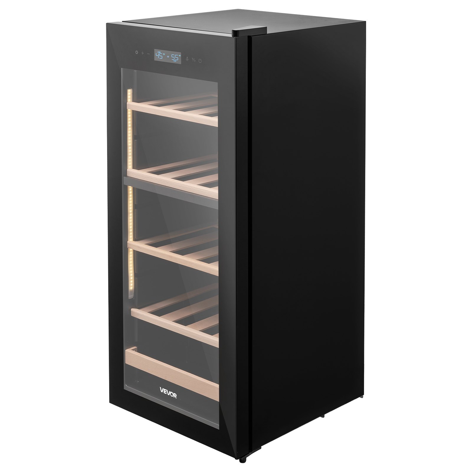 VEVOR 32 Bottle Wine Fridge, Freestanding Wine Cooler Refrigerator, Dual Zone Cooler, 41℉ to 65℉ Adjustable Temp Mini Cellar, Glass Door, For Home Office Bar, Red White Champagne or Sparkling Wines