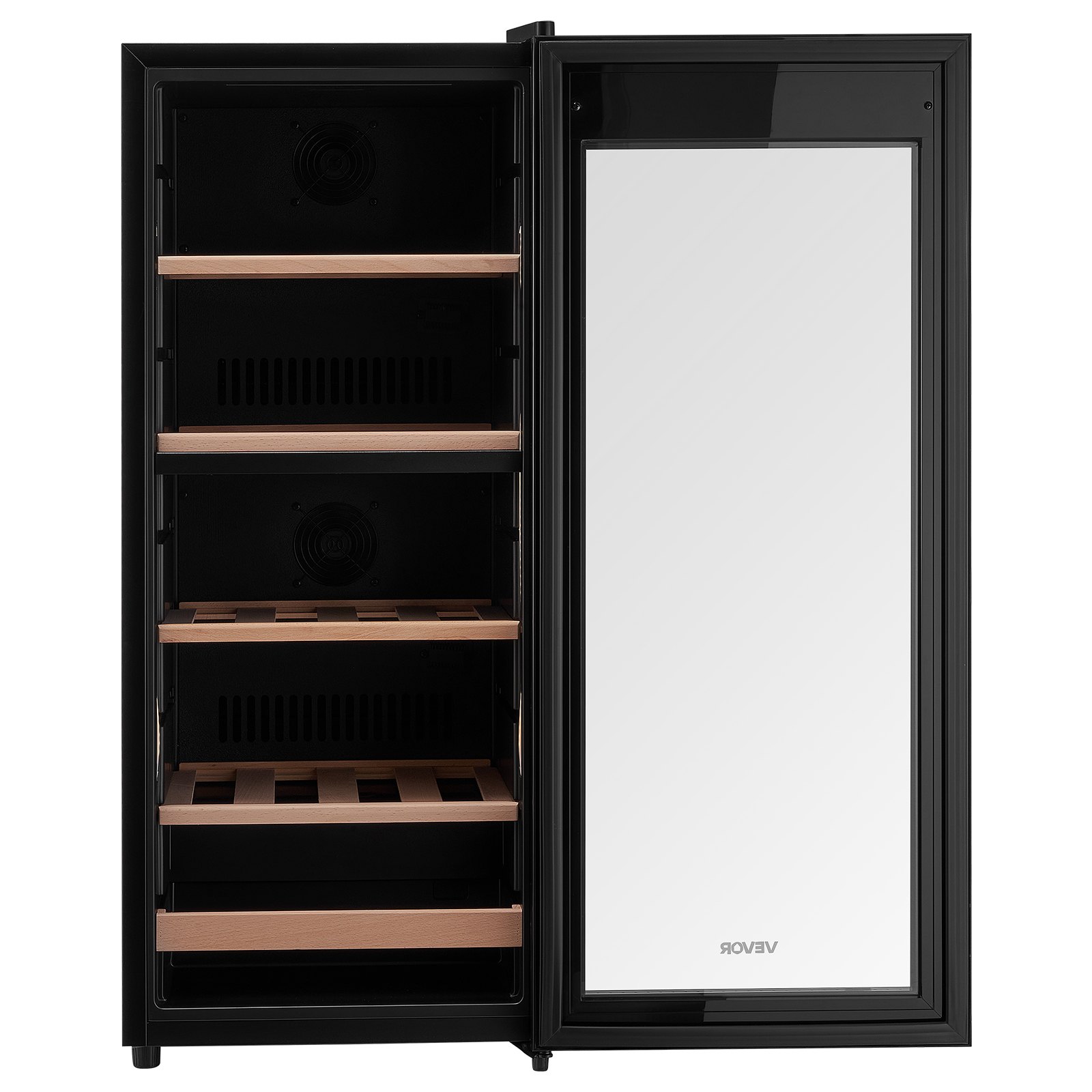 VEVOR 32 Bottle Wine Fridge, Freestanding Wine Cooler Refrigerator, Dual Zone Cooler, 41℉ to 65℉ Adjustable Temp Mini Cellar, Glass Door, For Home Office Bar, Red White Champagne or Sparkling Wines