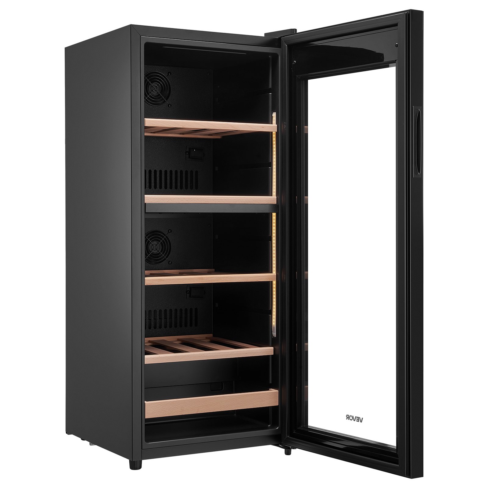 VEVOR 32 Bottle Wine Fridge, Freestanding Wine Cooler Refrigerator, Dual Zone Cooler, 41℉ to 65℉ Adjustable Temp Mini Cellar, Glass Door, For Home Office Bar, Red White Champagne or Sparkling Wines
