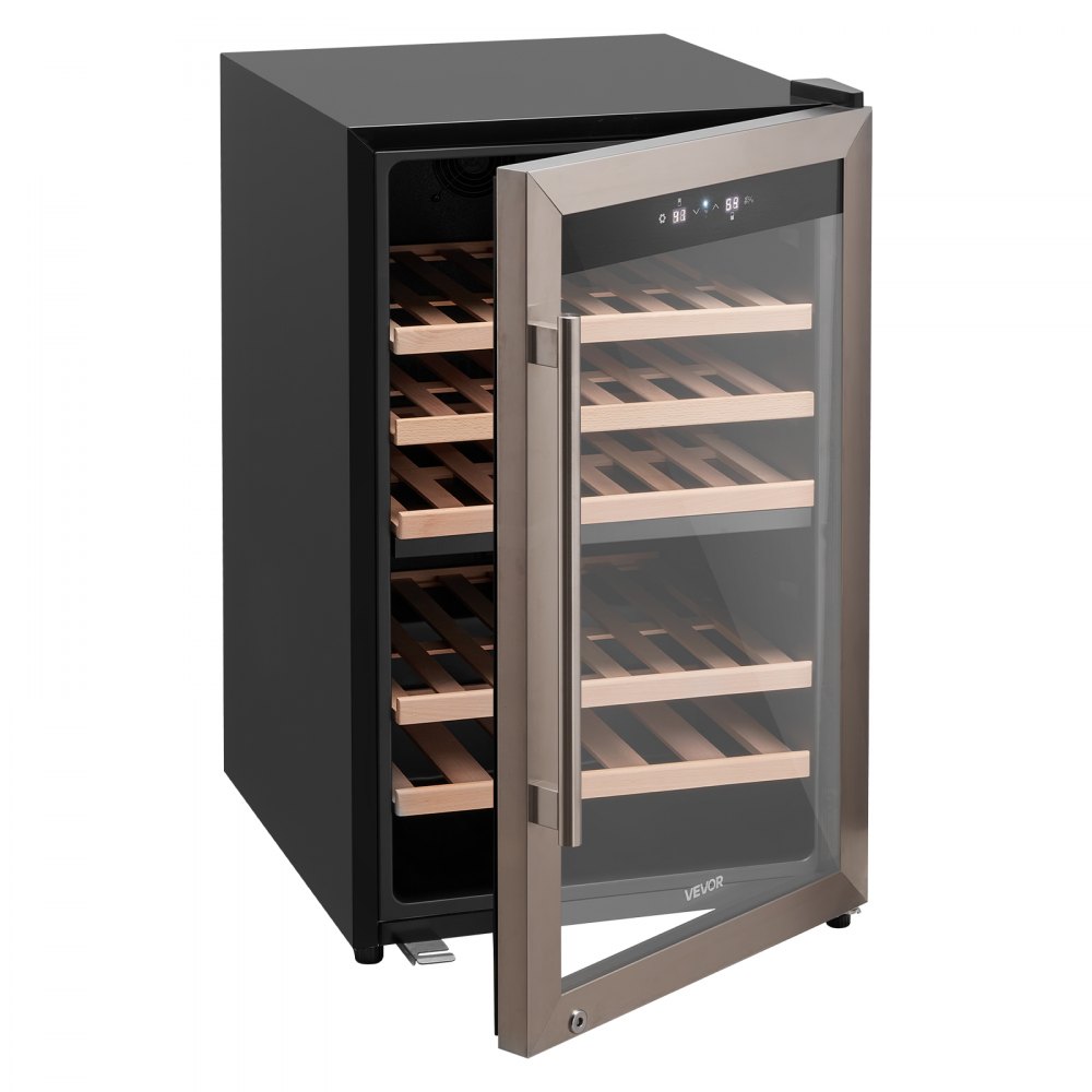 VEVOR 52 Bottle Wine Fridge, Freestanding Wine Cooler Refrigerator, Dual Zone Cooler, 41℉ to 65℉ Adjustable Temp Mini Cellar, Glass Door, For Home Office Bar, Red White Champagne or Sparkling Wines