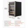 VEVOR 52 Bottle Wine Fridge, Freestanding Wine Cooler Refrigerator, Dual Zone Cooler, 41℉ to 65℉ Adjustable Temp Mini Cellar, Glass Door, For Home Office Bar, Red White Champagne or Sparkling Wines