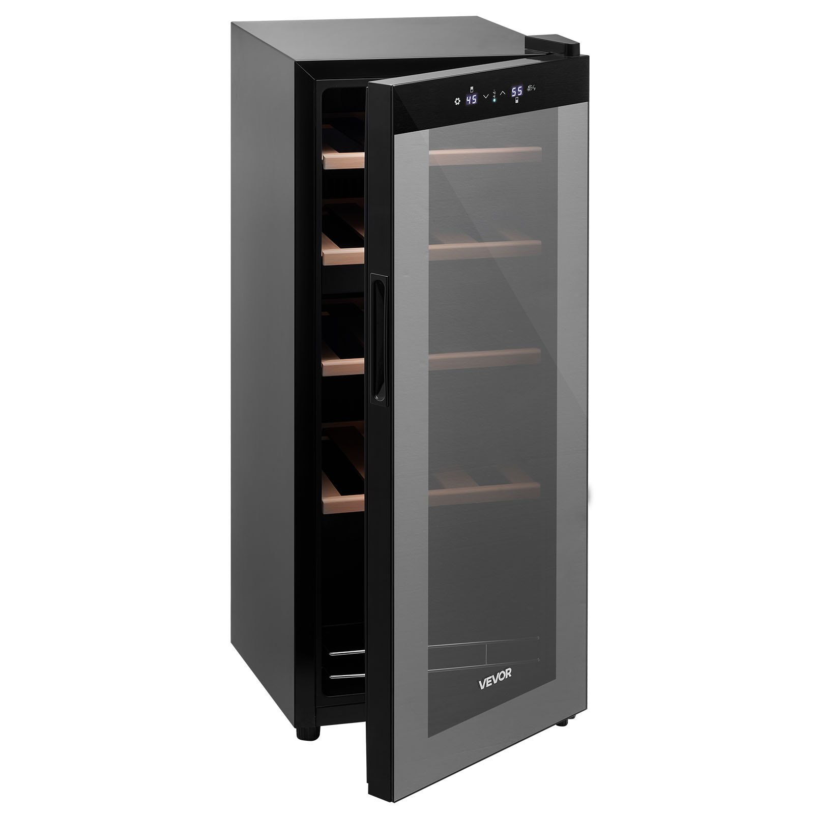 VEVOR 20 Bottle Wine Fridge, Freestanding Wine Cooler Refrigerator, Dual Zone Cooler, 41℉ to 65℉ Adjustable Temp Mini Cellar, Glass Door, For Home Office Bar, Red White Champagne or Sparkling Wines