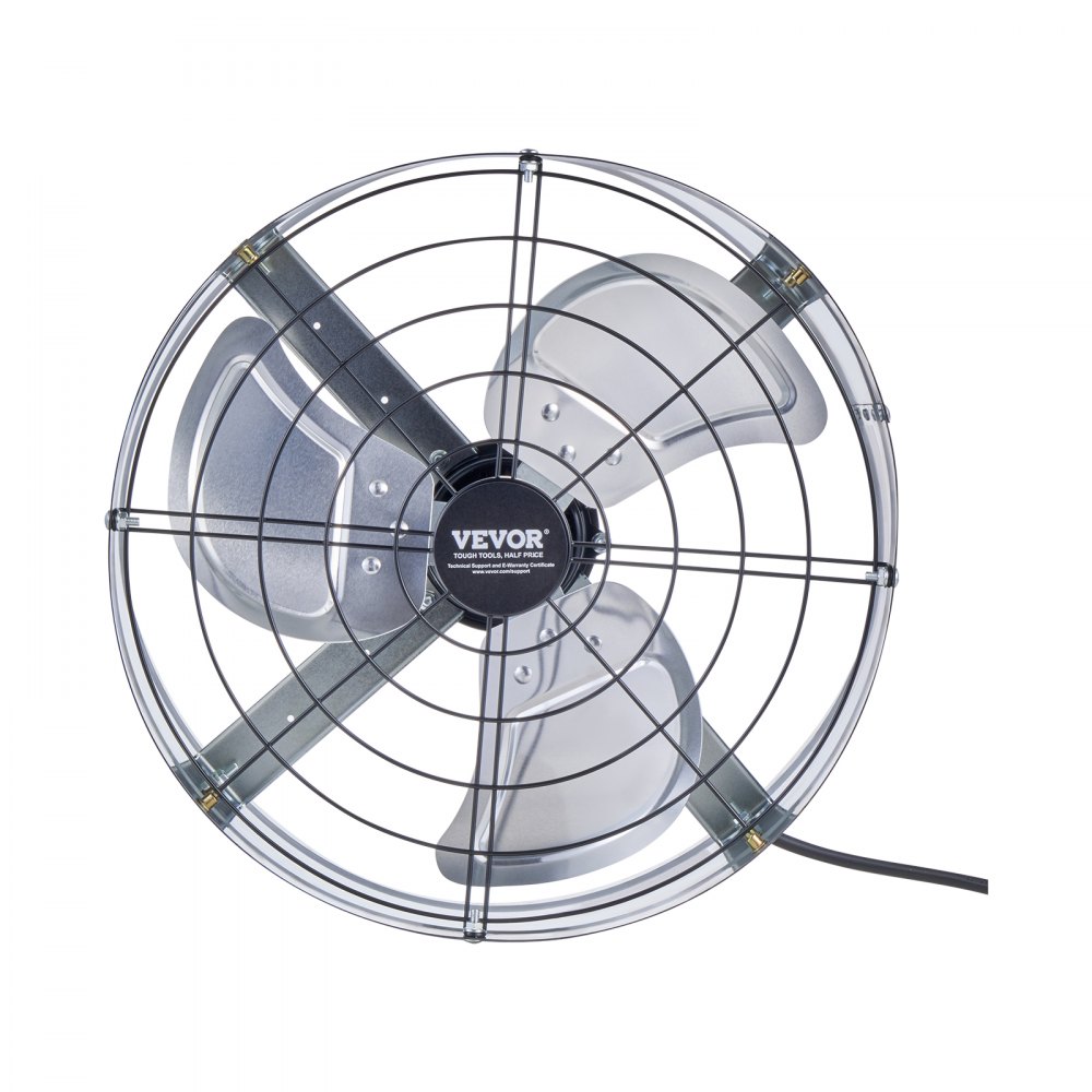 VEVOR Gable Mount Fan, 15 Inch Attic Exhaust Fan with Adjustable Thermostat & Outer Mesh, 1300 CFM House Ventilator Cools Up to 1850 Sq.Ft, Quiet Ventilation for Roof, Garage & Shop, Galvanized Color