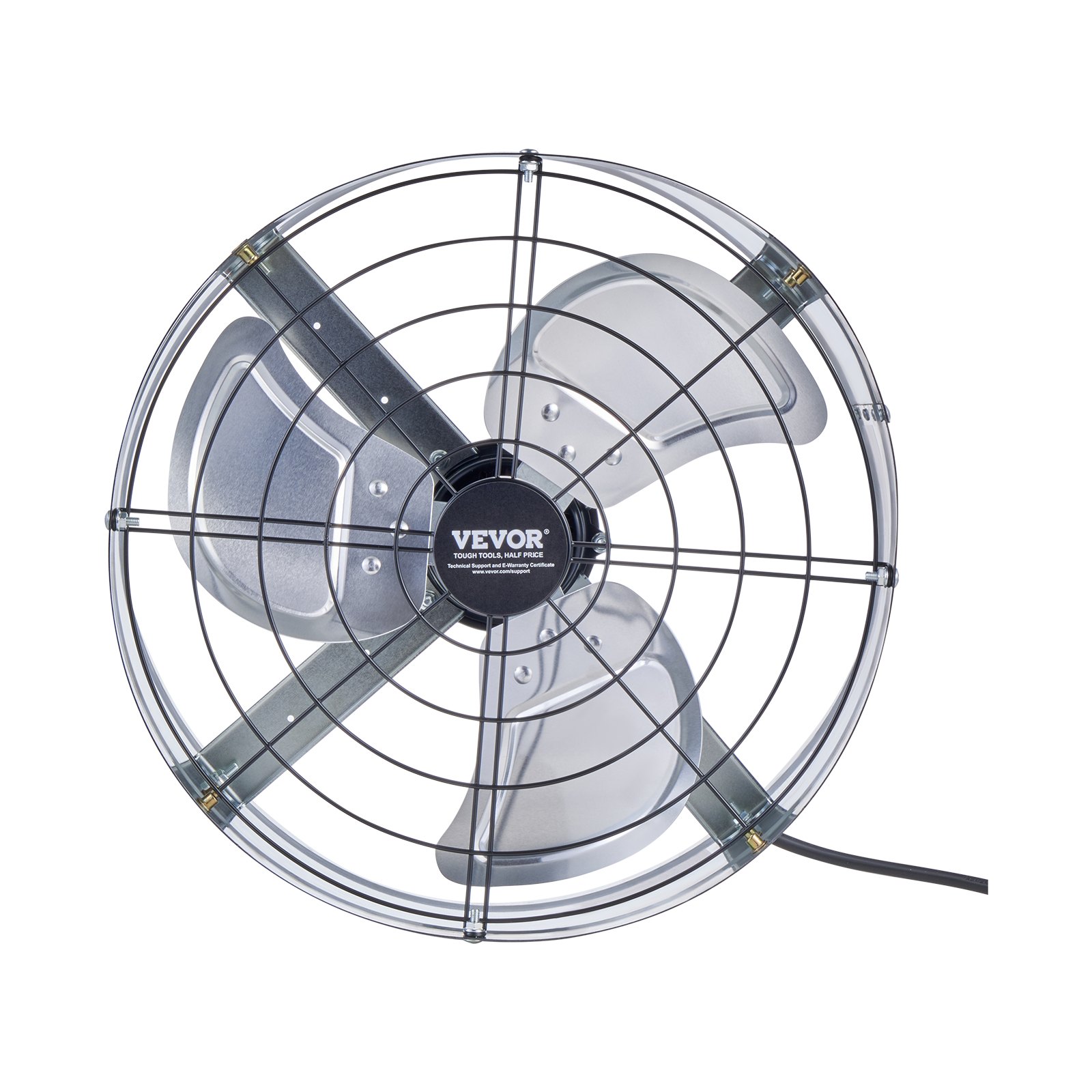 VEVOR Gable Mount Fan, 15 Inch Attic Exhaust Fan with Adjustable Thermostat & Outer Mesh, 1300 CFM House Ventilator Cools Up to 1850 Sq.Ft, Quiet Ventilation for Roof, Garage & Shop, Galvanized Color