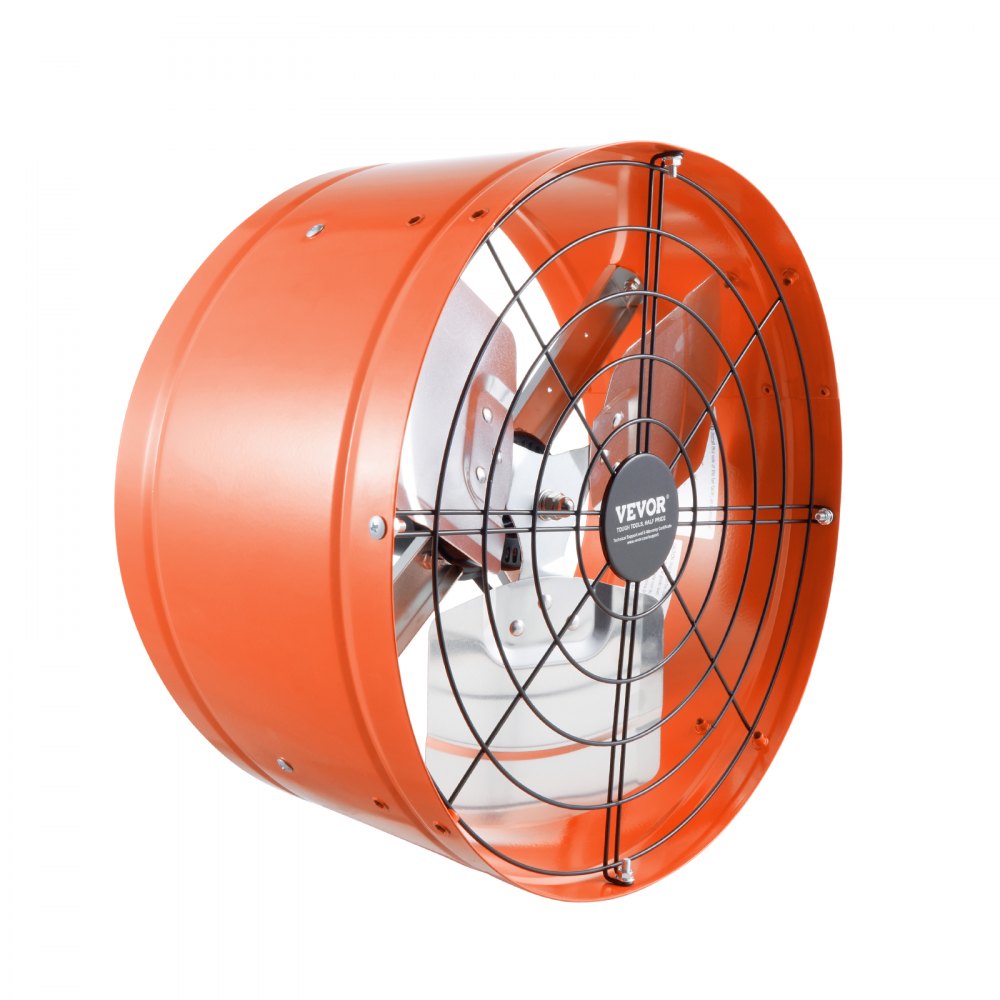 VEVOR Gable Mount Fan, 380 mm Attic Exhaust Fan with Adjustable Thermostat & Outer Mesh, 1650 CFM House Ventilator Cools Up to 2360 Sq.Ft, Quiet Ventilation for Roof, Garage & Shop, Vibrant Orange