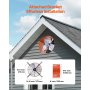 VEVOR Gable Mount Fan, 380 mm Attic Exhaust Fan with Adjustable Thermostat & Outer Mesh, 1650 CFM House Ventilator Cools Up to 2360 Sq.Ft, Quiet Ventilation for Roof, Garage & Shop, Vibrant Orange