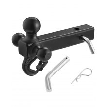 VEVOR Trailer Hitch 2" Receiver 1-7/8" & 2" & 2-5/16" Tri-Ball Hitch with Hook